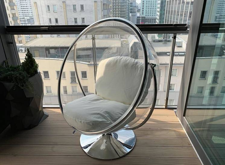 Одесса Кресло пузырь Bubble Chair Swivel Base, прозрачное на ножке с к