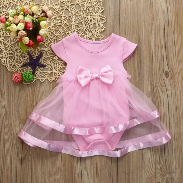 Нарядный Боди - Платье для новорождённых девочек Одежда для Малышей