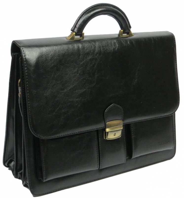 Мужской деловой портфель из искусственной кожи 4U Cavaldi 10-EX black