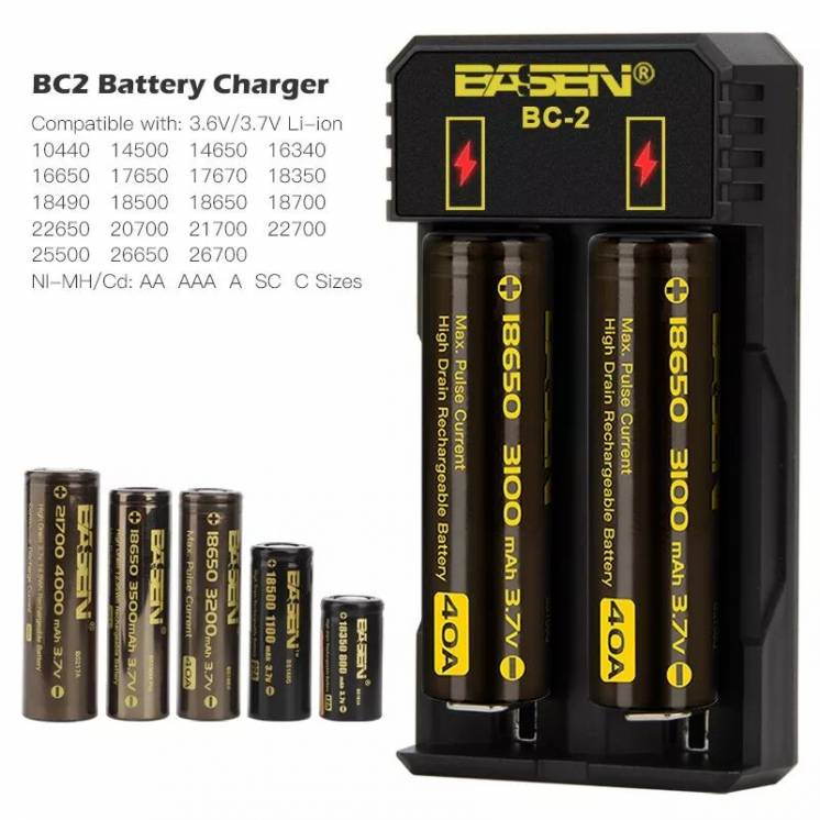 Basen BS2 смарт зарядное устройство Li-Ion 18650 26650 21700 AA AAA