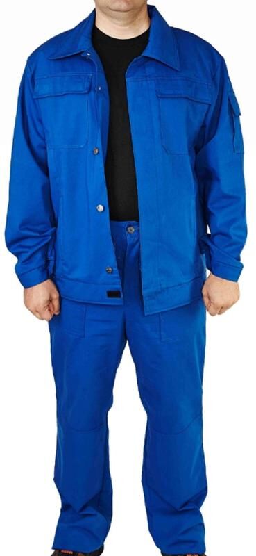 Синий рабочий костюм из хлопка