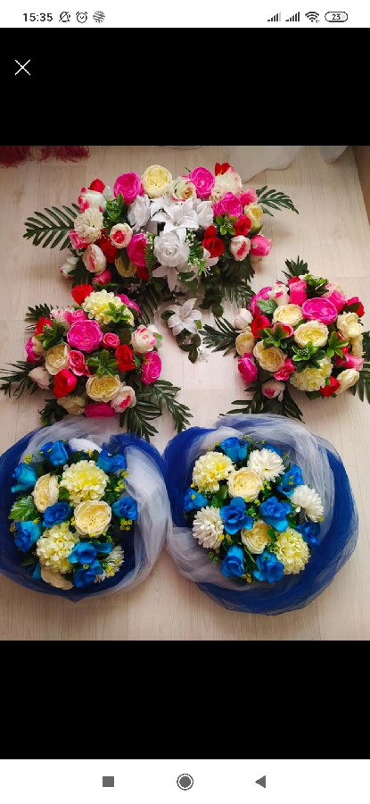 Продам композиции из дорогих искусственных цветов для свадьбы декор