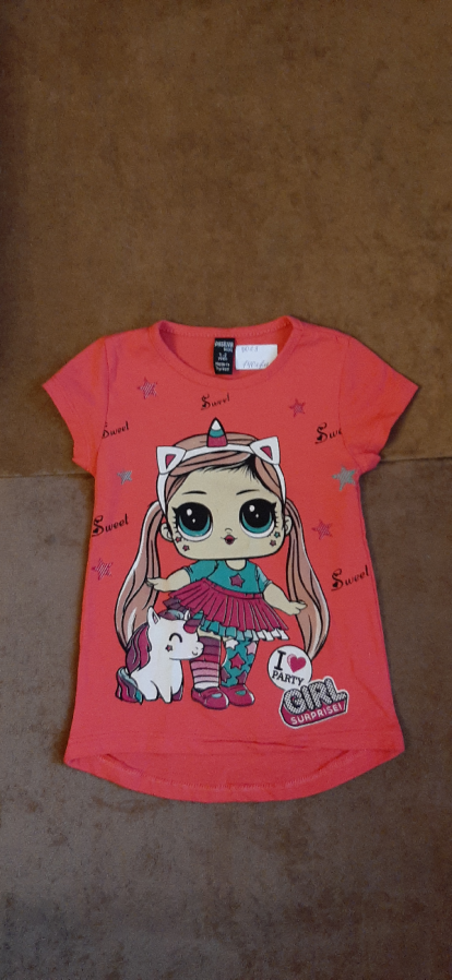 Турецкая футболка-туника на девочку с куколкой LOL1