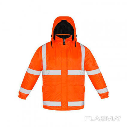 Куртка утепленная сигнальная, оранжевого цвета с СОП