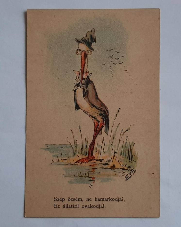 Старинная сатирическая открытка нач.20-го в. Венгрия в составе Австро-
