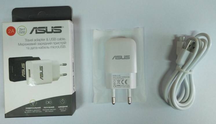 Зарядное устройство СЗУ Asus 2in1 (adap+cab) 2,0A white