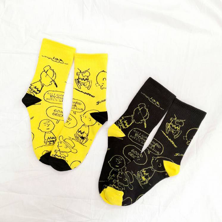 Шкарпетки носки Комікси чорні і жовті