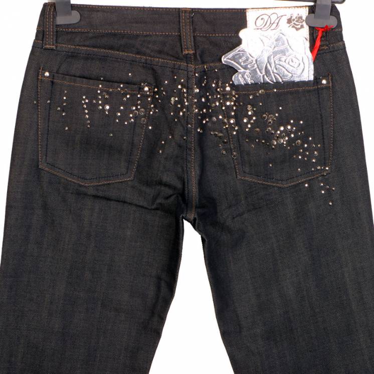 Donna Amara Италия джинсы со стразами  28/32 42IT/S прямые штаны брюки