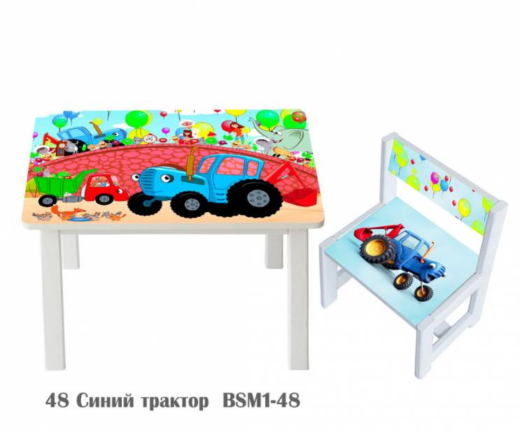 Детский стол и стул, полки с разными рисунками (сделано в Украине)