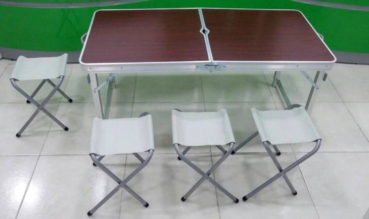 Стол туристический раскладной 4 стула Folding Table (120*70*60*см.)