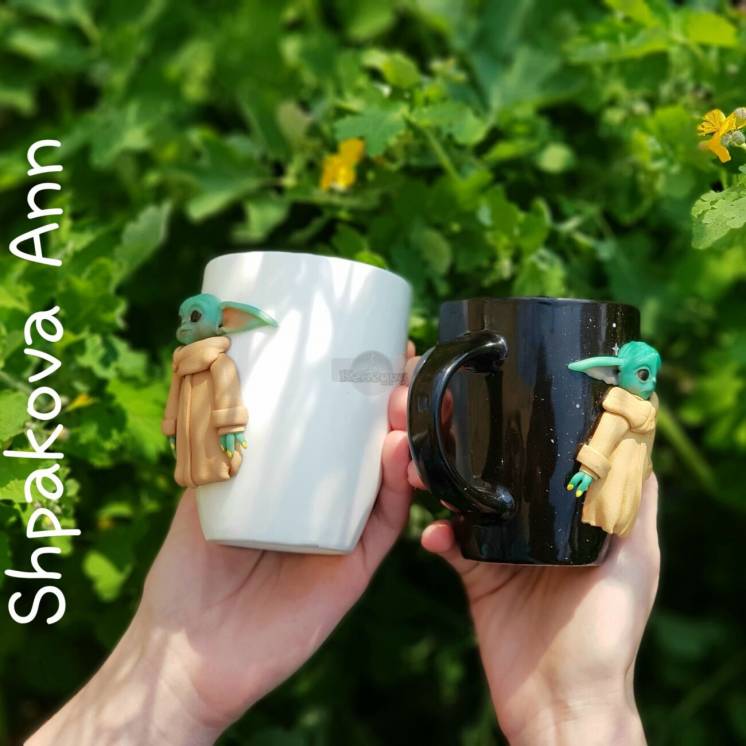 Игрушки кружки набор чашек с бэби Йодами подарок парню и девушке лепка