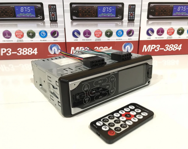 Автомагнітола сенсорний дисплей MP3 3884 ISO 1DIN