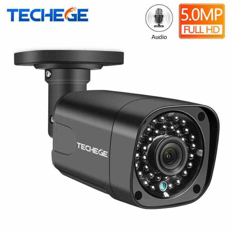 Водонепроницаемая камера видеонаблюдения Techege 5MP - POE IP камера