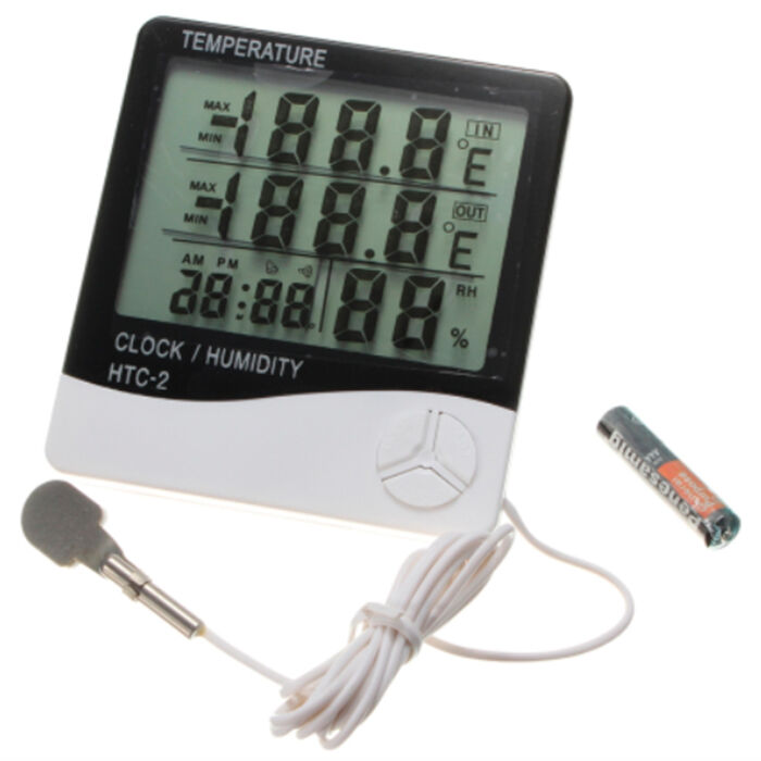 Часы-Термометр-Гигрометр с выносным датчиком HTC-2