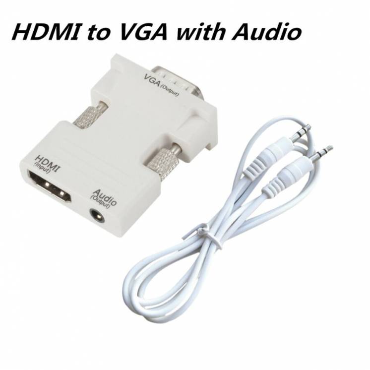 Конвертер HDMI в VGA адаптер переходник с аудио поддержкой 1080P HDMI