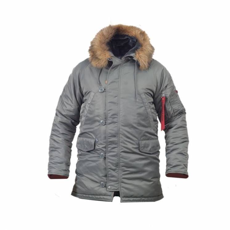Куртка зимняя Аляска CHAMELEON Slim Fit N-3B серая размер L.
