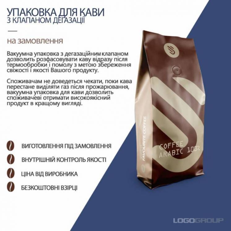 Упаковка для кави з логотипом / Упаковка для кофе / Гибкая упаковка