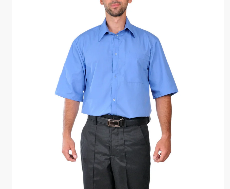 Рубашка голубая с коротким рукавом