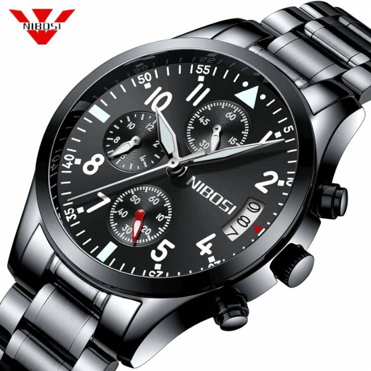 Мужские наручные часы / Чоловічий наручний годинник Nibosi 2303 Black