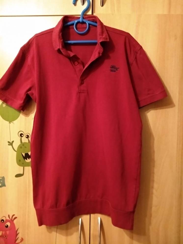 Рубашка в школу, школьная форма Поло бордового цвета
