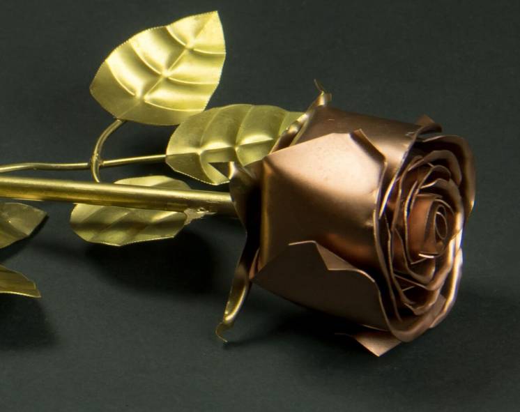 Роза металлическая декоративная сувенир