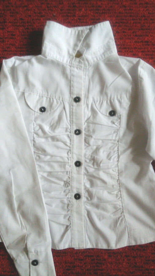 Блуза школьная х/б на 6-9 лет форма с рукавом для девочки