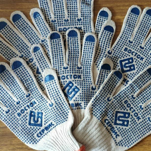Трикотажні рукавиці з ПВХ точкою / перчатки