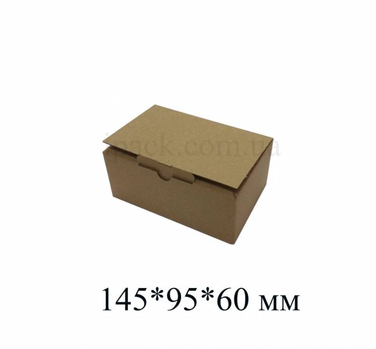 Коробка картонная самосборная 145*95*60 мм бурая, микрогофрокартон