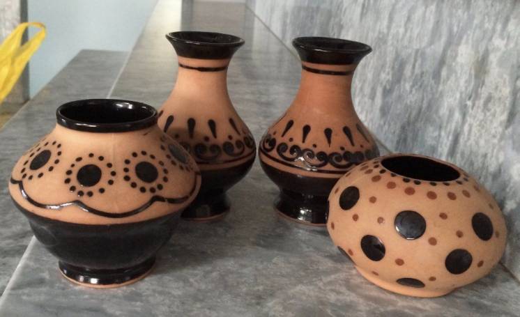 Керамические вазочки из СССР 4 штуки