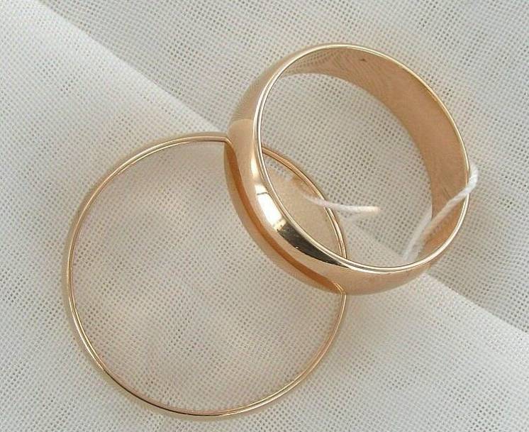 Золотые обручальные кольца 585 пробы! (6 мм.)