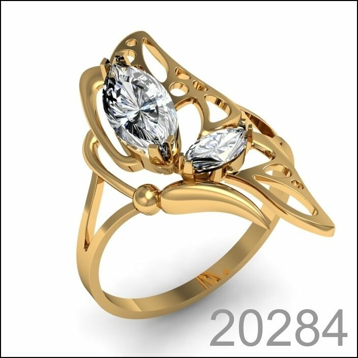 Изысканное золотое кольцо 585 пробы! (20284)