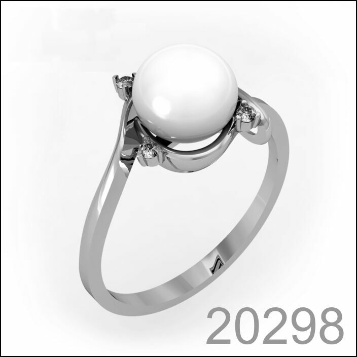 Кольцо белое золото 585 пробы (20298)