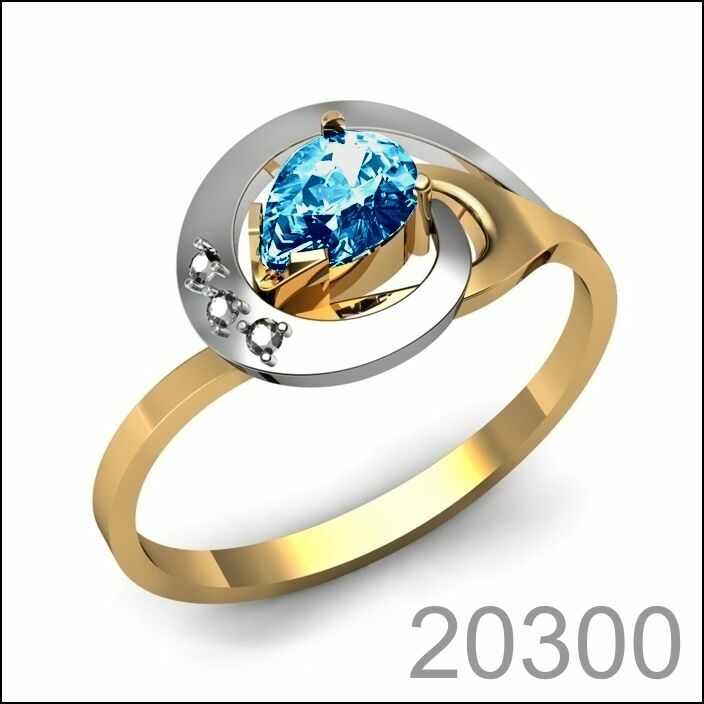 Кольцо золото 585 пробы (20300)