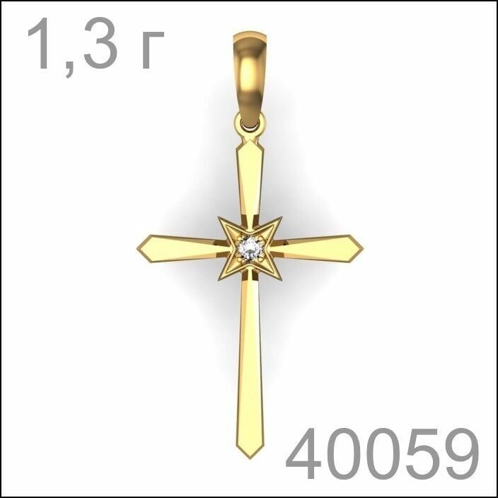 Крестик золото 585 пробы  (40059)