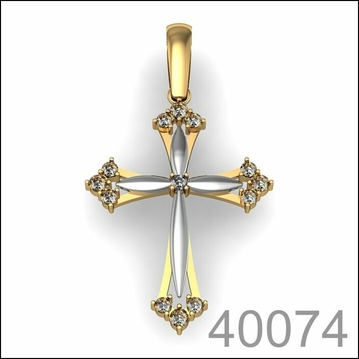 Крестик золото 585 пробы (40074)