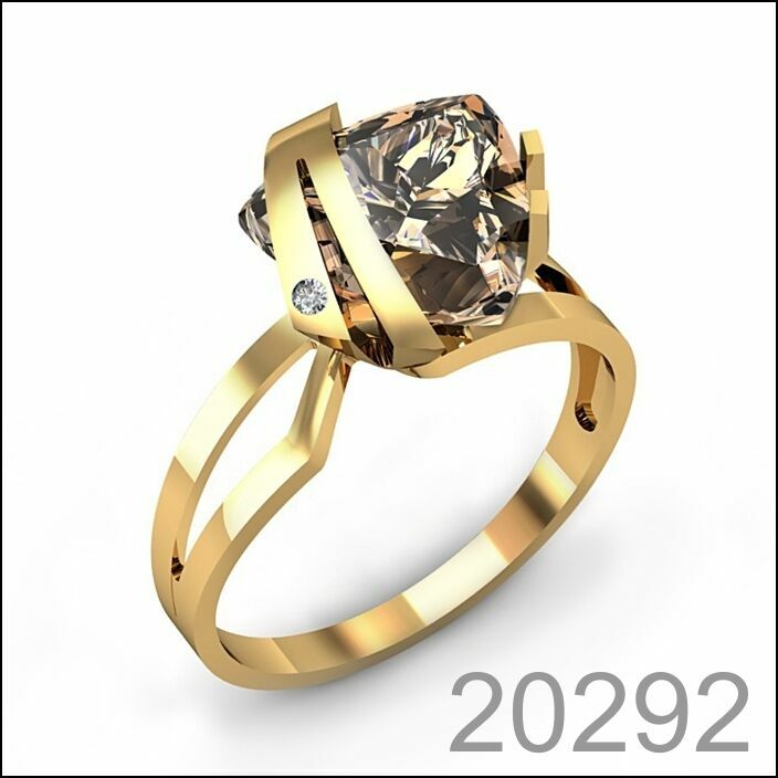 Кольцо золото 585 пробы с раухтопазом! (20292)