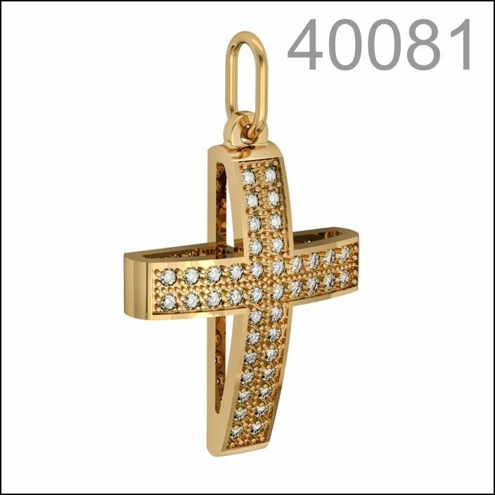 Крестик золото 585 пробы (40081)