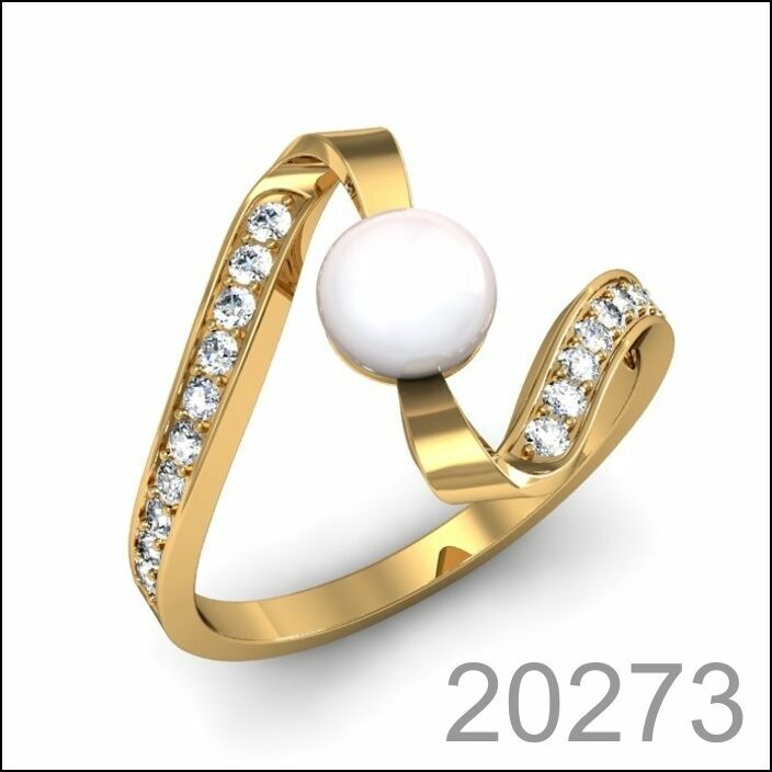 Кольцо золото 585 с жемчугом! (20273)
