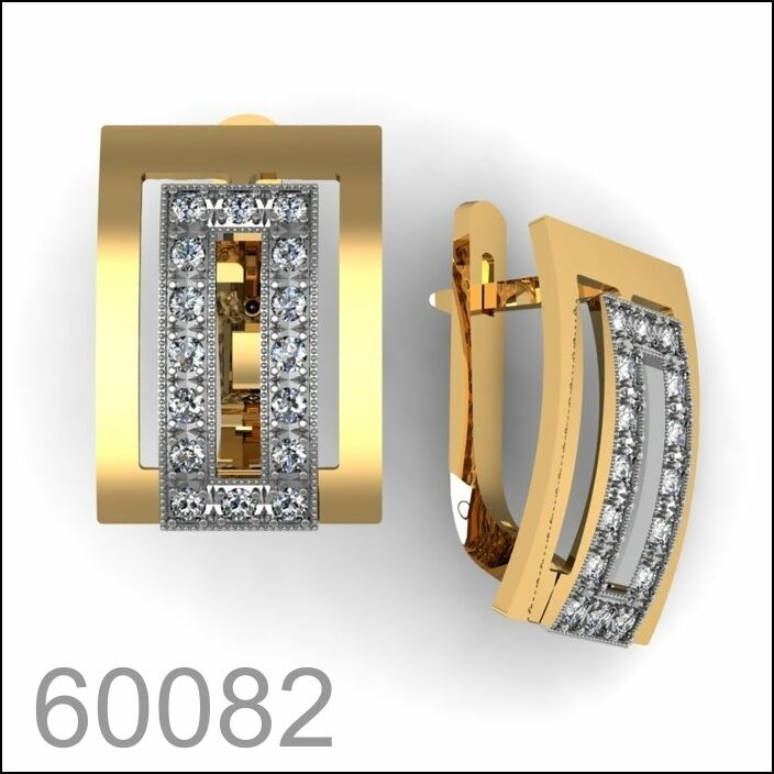 Серьги золото 585 пробы (60082)