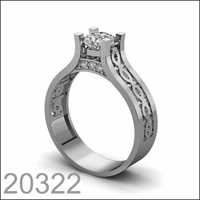 Кольцо с Белого золота 585 пробы (20322)