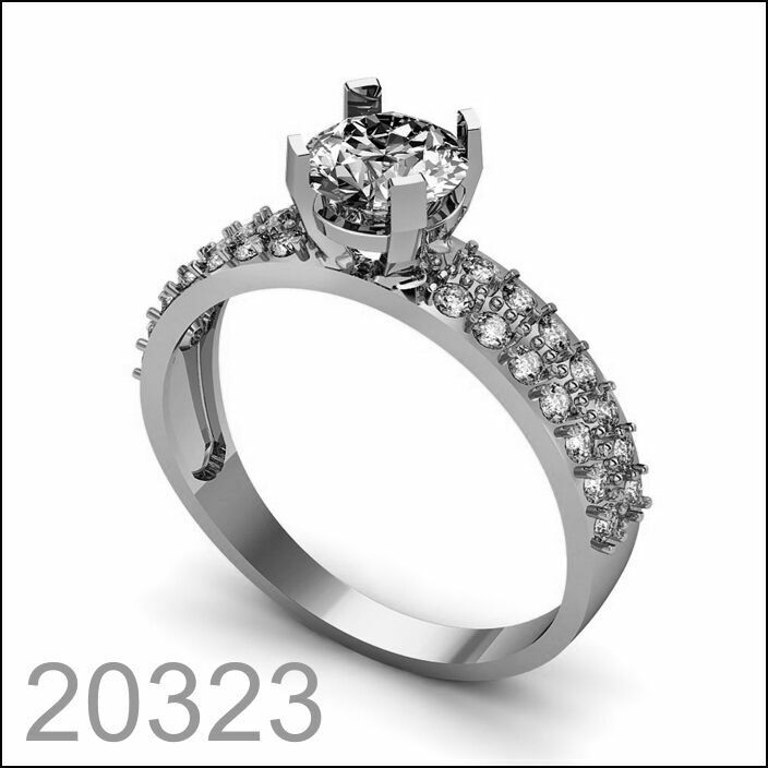 Кольцо белое золото 585 пробы (20323)