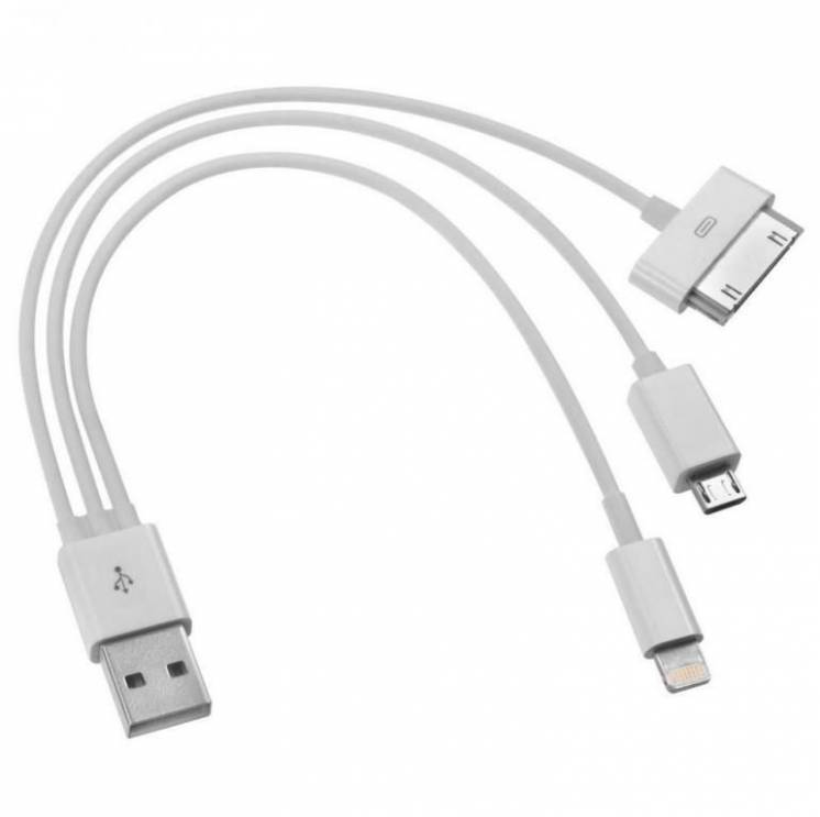 USB кабель 3 в 1 для Samsung S3, S4, iPhone 5