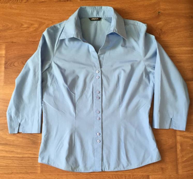 Рубашка блуза Papaya разм. 10 голубая хлопок
