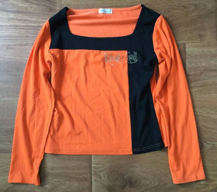 Блуза футболка оранжево-черная Kalsenina разм. 40