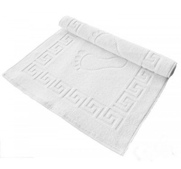 Белый махровый коврик Ножки 50х70 см, 650 г/м2.