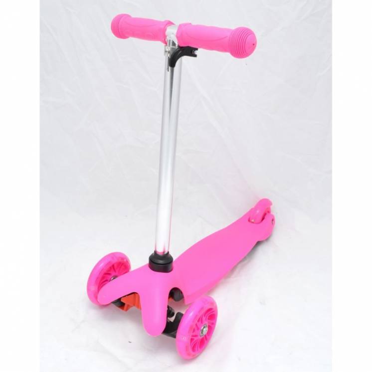 Самокат детский Micro scooter 95 регулировка светящиеся колеса розовый