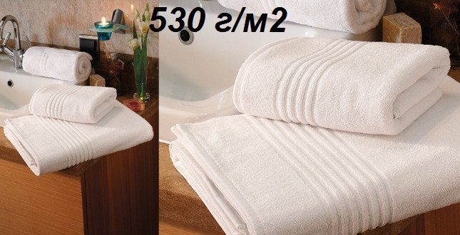 Белые махровые полотенца для гостиниц, отелей, парикмахерских