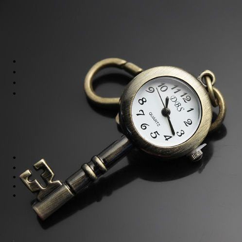Брелок - Кулон - Часы. Ключ + карабин + цепь