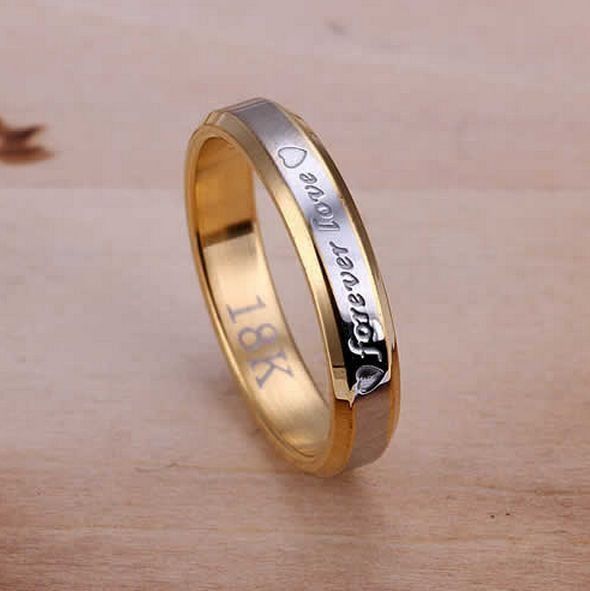 Покрытое золотом 18k кольцо Forever Love 18 мм