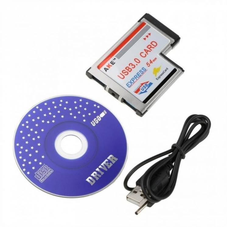 ExpressCard 54 адаптер на 2 порта USB 3.0 + кабель